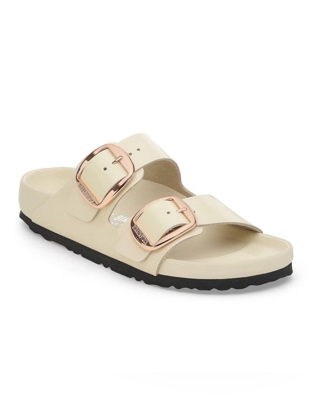 Birkenstock Arizona Big Buckle High-Shine Ecru Rose Gold Buckle 8